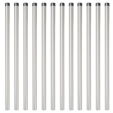 Poteaux de clôture 12 pcs Argent 110 cm Acier galvanisé 