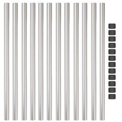 Poteaux de clôture 12 pcs Argent 110 cm Acier galvanisé 