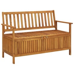 Banc de rangement de jardin 120 cm bois d'acacia solide 