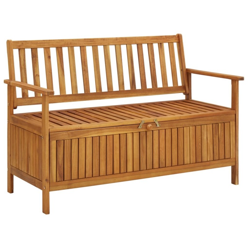Banc de rangement de jardin 120 cm bois d'acacia solide 