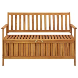 Banc de rangement de jardin 120 cm bois d'acacia solide 