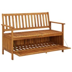 Banc de rangement de jardin 120 cm bois d'acacia solide 