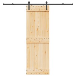 Porte coulissante et kit de quincaillerie 70x210 cm pin massif 