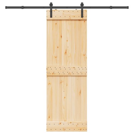 Porte coulissante et kit de quincaillerie 70x210 cm pin massif 