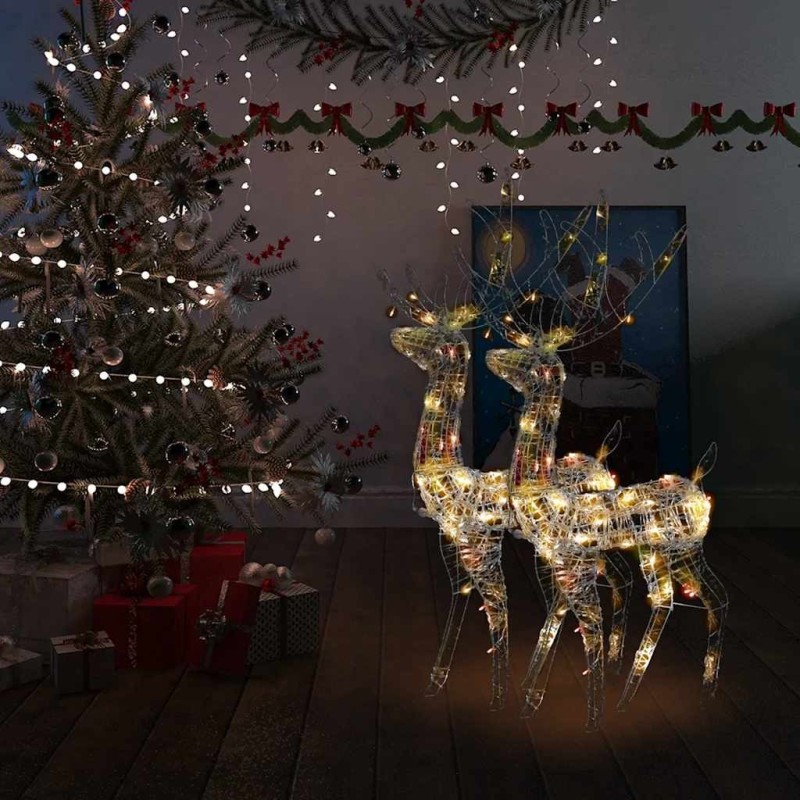 Décorations de Noël de renne Acrylique 2 pcs 120 cm Multicolore 