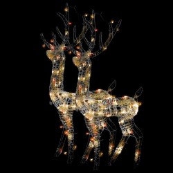 Décorations de Noël de renne Acrylique 2 pcs 120 cm Multicolore 