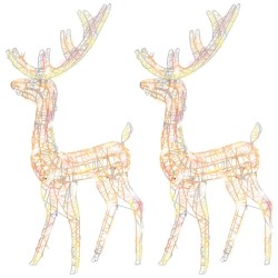 Décorations de Noël de renne Acrylique 2 pcs 120 cm Multicolore 