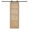 Porte Coulissante avec Kit de Matériel 73,5x211 cm Bois de Pin Massif 