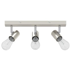 Projecteur de Plafond Réglable 3 Voies Nickel Brossé E27 