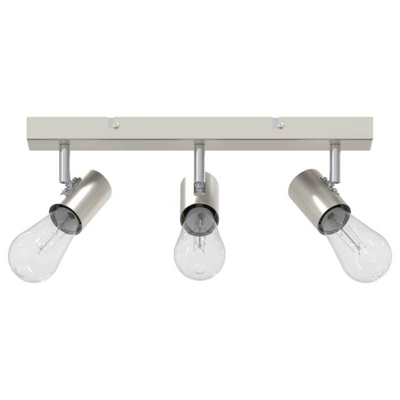 Projecteur de Plafond Réglable 3 Voies Nickel Brossé E27 