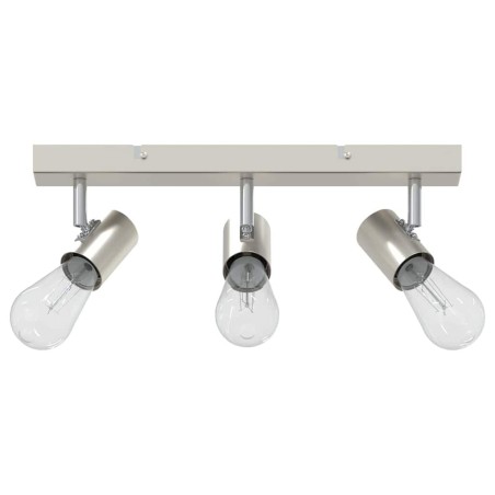Projecteur de Plafond Réglable 3 Voies Nickel Brossé E27 