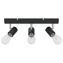 Projecteur de plafond 3 voies ajustable noir E27 