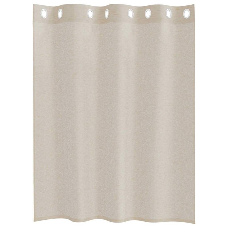 Rideaux avec des rideaux 2 pcs Sable 140 x 140 cm Polyester 
