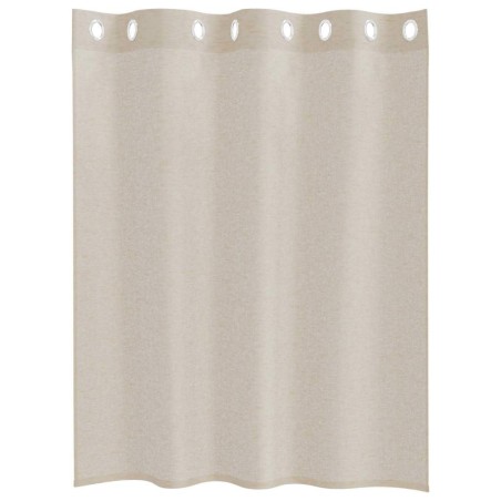 Rideaux avec des rideaux 2 pcs Sable 140 x 140 cm Polyester 