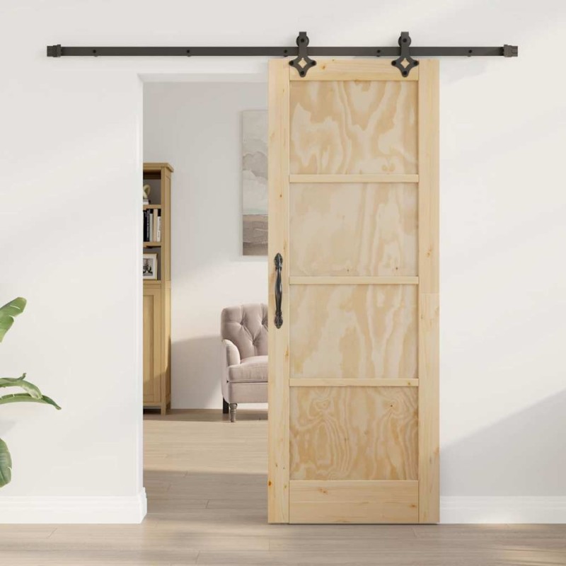 Porte Coulissante avec matériel 73,5x198,5 cm en pin massif 