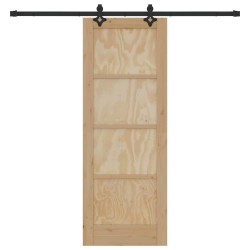 Porte Coulissante avec matériel 73,5x198,5 cm en pin massif 