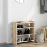 Étagère à chaussures chêne sonoma 60x25x62 cm bois d'ingénierie 