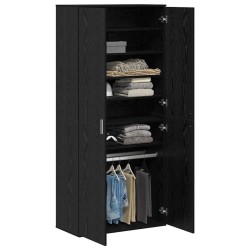 Buffet Chêne Noir 80x39x178 cm Bois aggloméré 