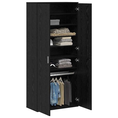 Buffet Chêne Noir 80x39x178 cm Bois aggloméré 