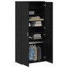 Buffet Chêne Noir 80x39x178 cm Bois aggloméré 