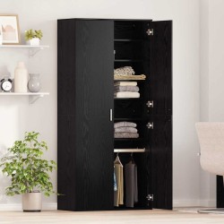 Buffet Chêne Noir 80x39x178 cm Bois aggloméré 