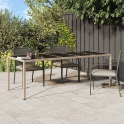 Table à dîner de jardin beige 250x100x75 cm poly rattan 