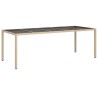 Table à dîner de jardin beige 250x100x75 cm poly rattan 