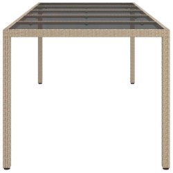 Table à dîner de jardin beige 250x100x75 cm poly rattan 