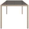 Table à dîner de jardin beige 250x100x75 cm poly rattan 