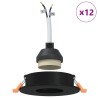 Appliques encastrées 12 pcs Rond GU10 Noir Ø91 mm 