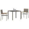 Ensemble de Salle à Manger de Jardin 3 Pièces Gris Poly Rattan 