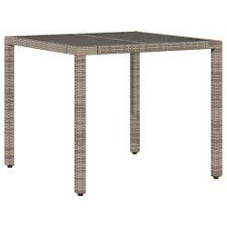 Ensemble de Salle à Manger de Jardin 3 Pièces Gris Poly Rattan 
