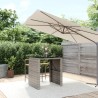 Table de bar et dessus en verre gris 105x80x110 cm poly rotin 