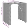 Table de bar et dessus en verre gris 105x80x110 cm poly rotin 