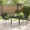 Ensemble de jardin 3 pièces noir en poly rattan 