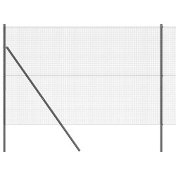 Clôture en fil soudé avec 13 poteaux Gris 1.6x25 m Acier 