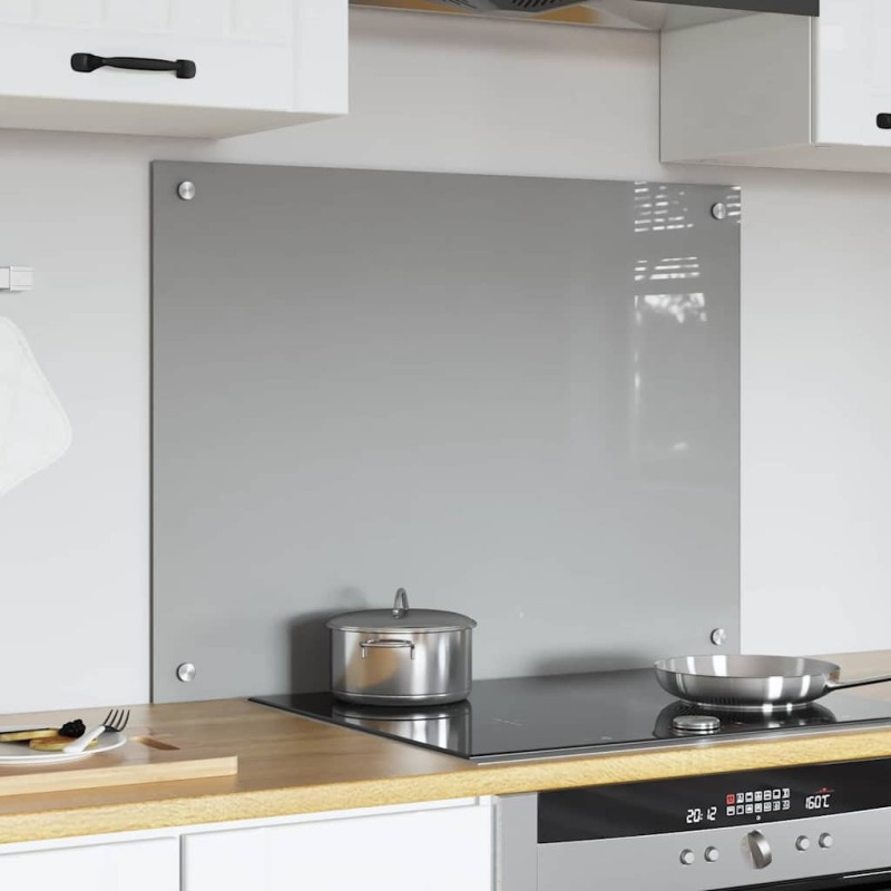 Meuble de cuisine Gris clair 80x60x0,6 cm en verre trempé 