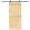 Porte coulissante et kit de quincaillerie 95x210 cm pin massif 