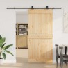 Porte coulissante et kit de quincaillerie 95x210 cm pin massif 