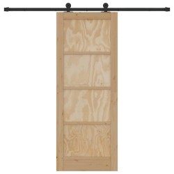 Porte coulissante avec quincaillerie 'ORKDAL'en bois massif de pin 