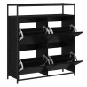 Armoire à chaussures avec 4 tiroirs basculants chêne noir 100x34x112 cm 