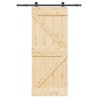 Porte coulissante et kit de quincaillerie 85x210 cm pin massif 