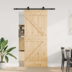 Porte coulissante et kit de quincaillerie 85x210 cm pin massif 