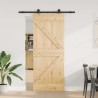Porte coulissante et kit de quincaillerie 85x210 cm pin massif 