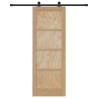 Porte coulissante avec quincaillerie 78x211 cm en bois massif de pin 