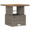 Ensemble de salle à manger de jardin 3 pièces avec coussins gris en poly rotin et acacia 