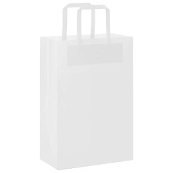 Sacs en papier 250 pcs avec poignées blanc 21x11x31 cm 