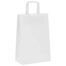Sacs en papier 250 pcs avec poignées blanc 21x11x31 cm 