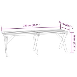 Table de jardin 220x73x70 cm Bois de pin imprégné 