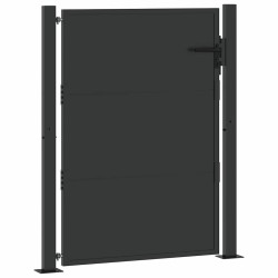 Porte de Jardin Noir 100 x 150 cm Acier peint par poudre 